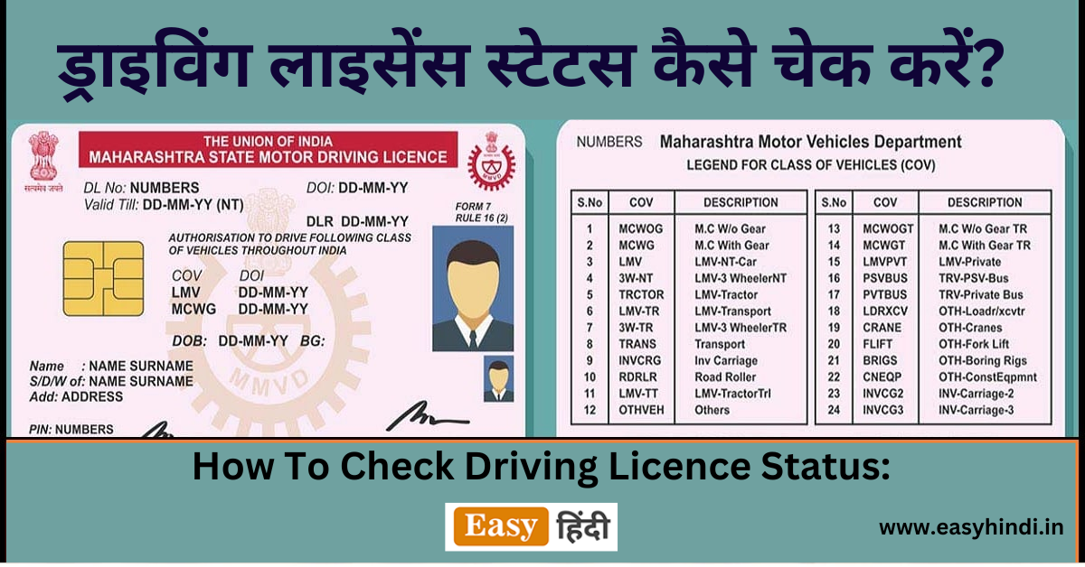 ड्राइविंग लाइसेंस स्टेटस कैसे चेक करें How To Check Driving Licence