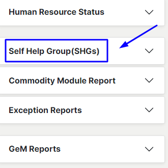 Self Help Group-SHG List Process
