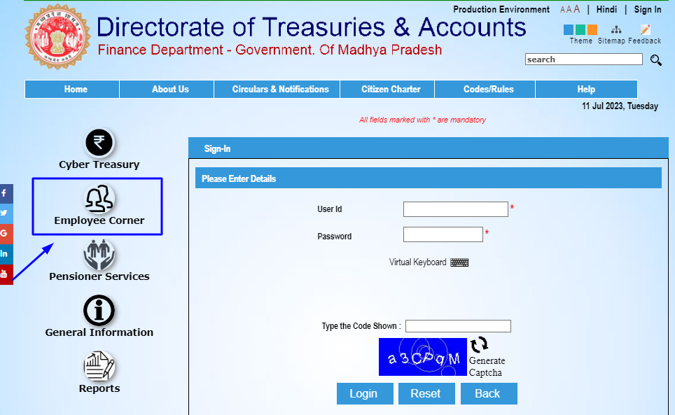 Download MP Treasury Pay Slip