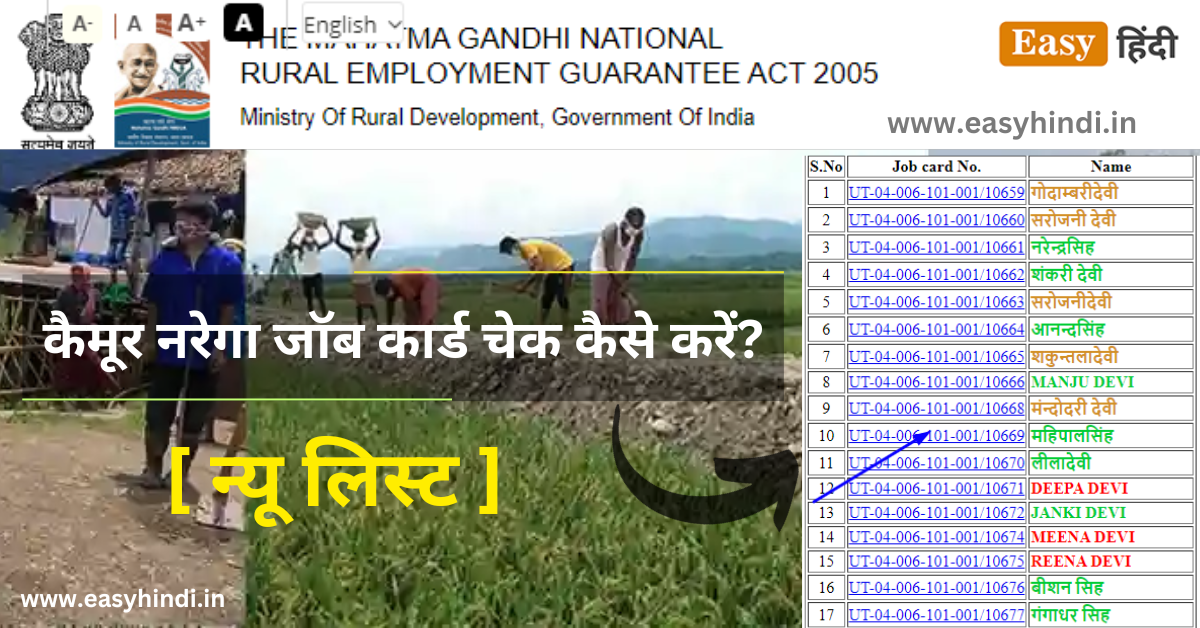 Nrega Job Card List Kaimur in Hindi 2023