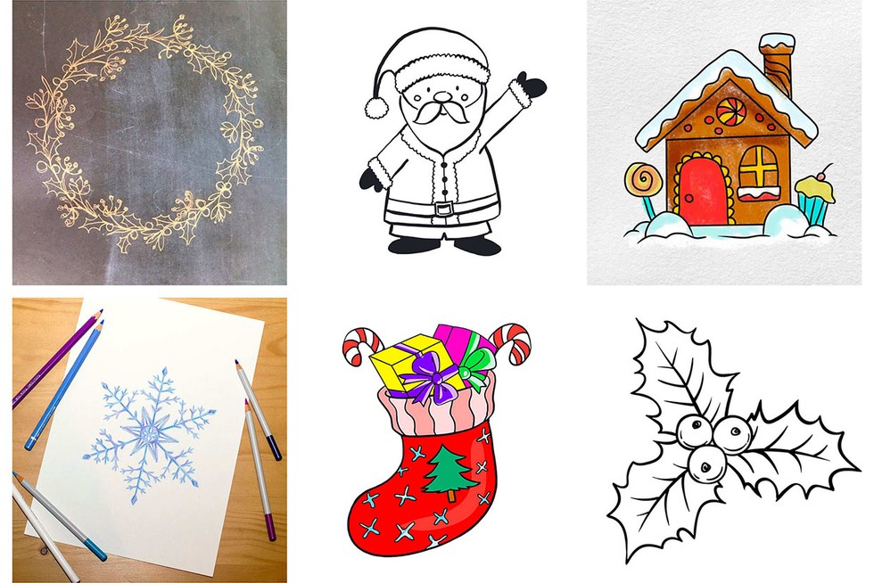 Easy Christmas Drawings For Kids