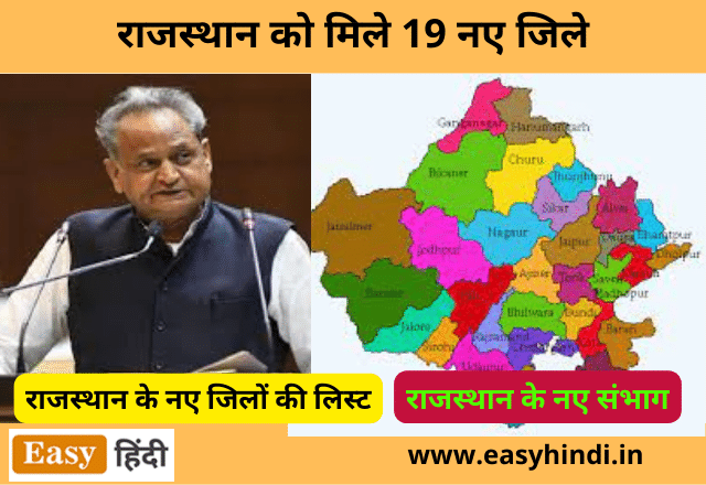 Rajasthan New Districts List
